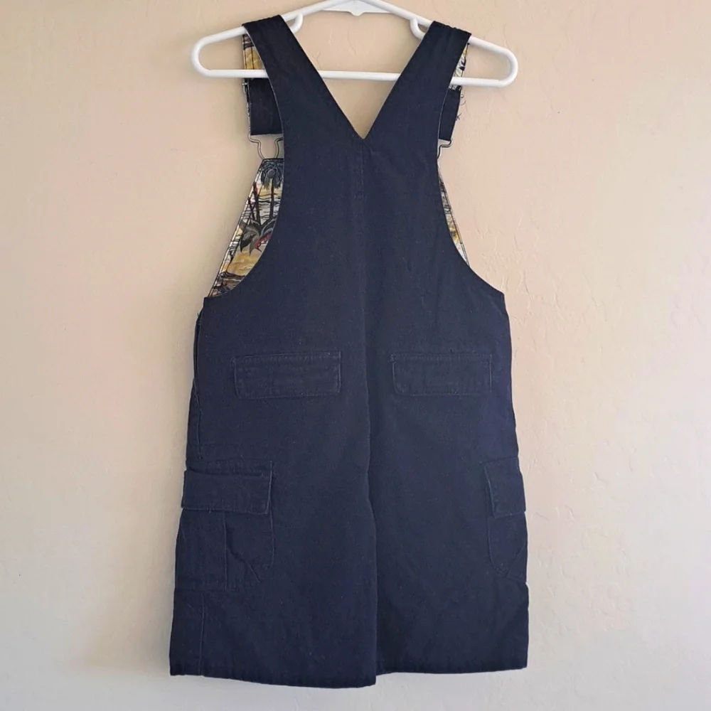Vtg Y2k Dark Blue Navy Little Boy Bib Shortalls Overalls The Children's Place 4T